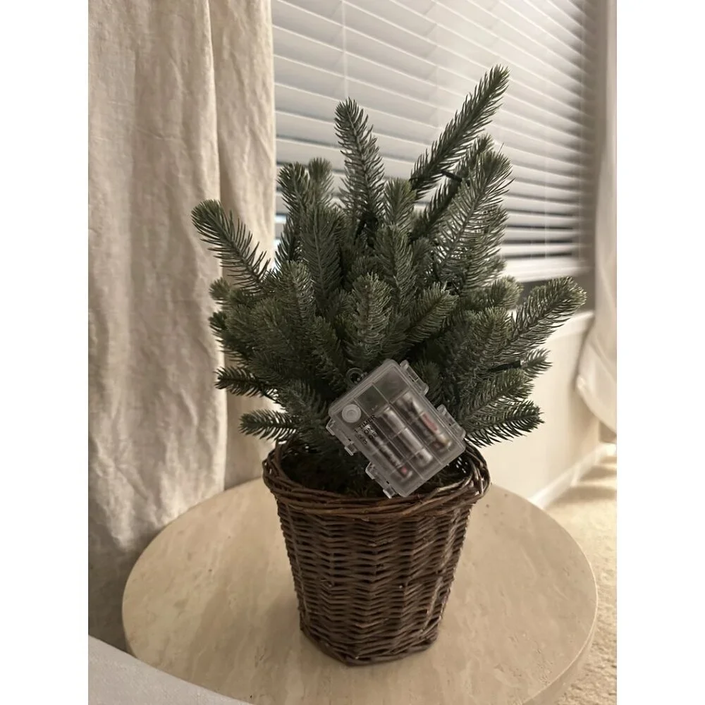POTTERY BARN Faux Lit Blue Spruce Tree Size Small - 18